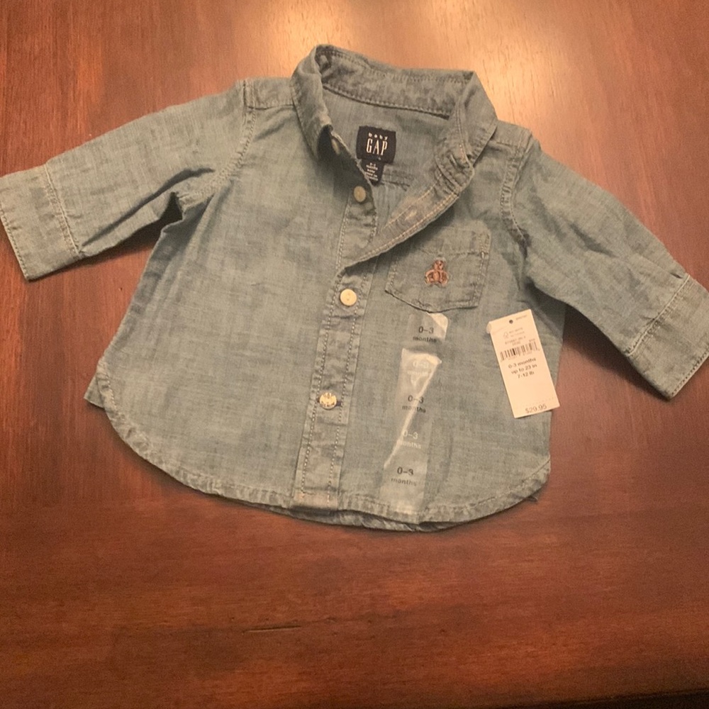 GAP Baby Blue Jean long sleeve shirt